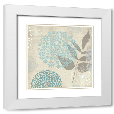 Transitional Floral Soft 5 White Modern Wood Framed Art Print with Double Matting by Hogan, Melody