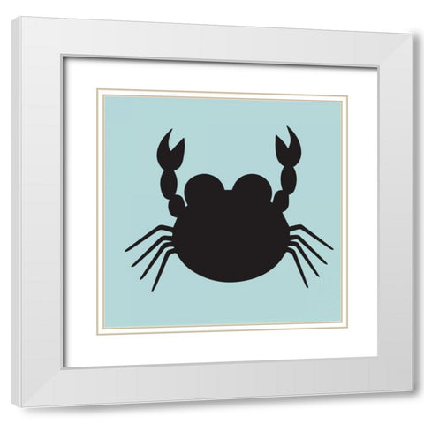 Crab Cutout White Modern Wood Framed Art Print with Double Matting by Hogan, Melody