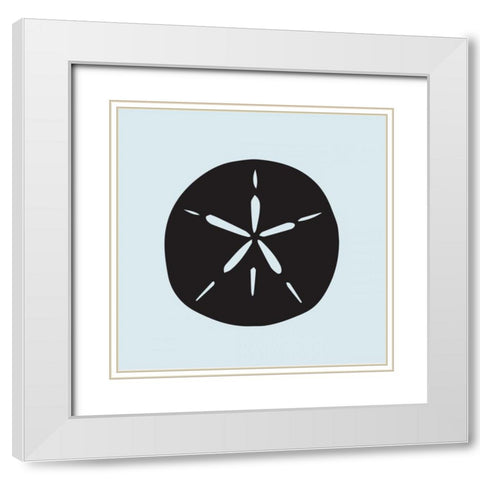 Sand Dollar Cutout White Modern Wood Framed Art Print with Double Matting by Hogan, Melody