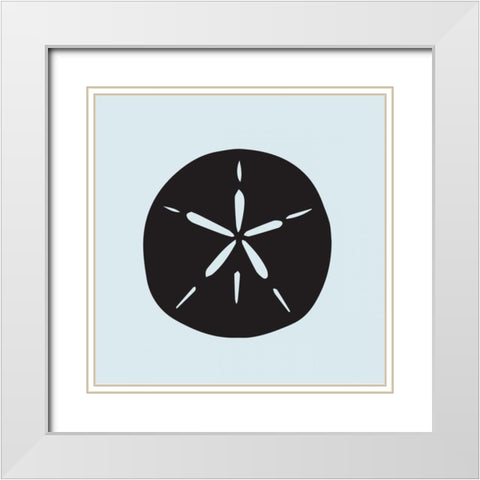 Sand Dollar Cutout White Modern Wood Framed Art Print with Double Matting by Hogan, Melody