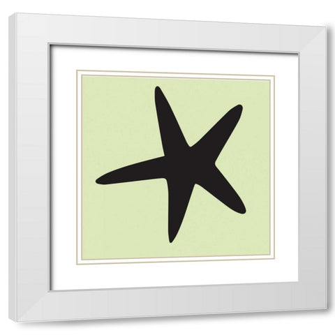 Starfish Cutout White Modern Wood Framed Art Print with Double Matting by Hogan, Melody