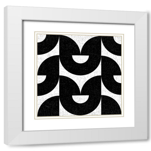 Oversized Abstracts BW 1 White Modern Wood Framed Art Print with Double Matting by Hogan, Melody