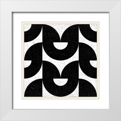 Oversized Abstracts BW 1 White Modern Wood Framed Art Print with Double Matting by Hogan, Melody