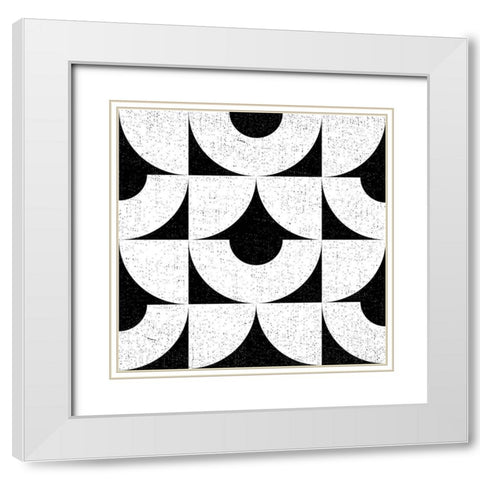 Oversized Abstracts BW 3 White Modern Wood Framed Art Print with Double Matting by Hogan, Melody