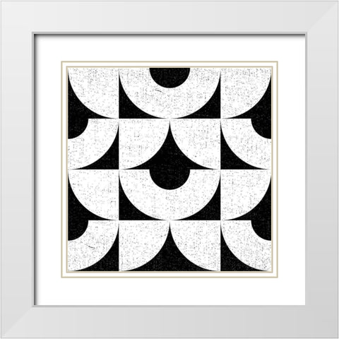 Oversized Abstracts BW 3 White Modern Wood Framed Art Print with Double Matting by Hogan, Melody