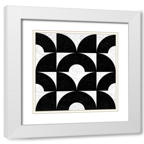 Oversized Abstracts BW 4 White Modern Wood Framed Art Print with Double Matting by Hogan, Melody