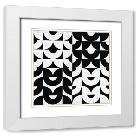 Oversized Abstract BW Combo White Modern Wood Framed Art Print with Double Matting by Hogan, Melody