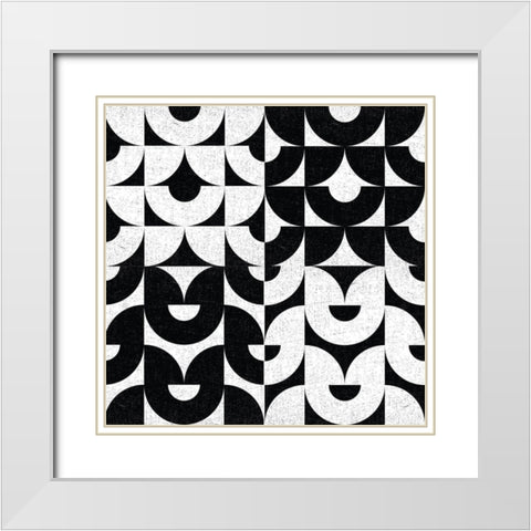 Oversized Abstract BW Combo White Modern Wood Framed Art Print with Double Matting by Hogan, Melody