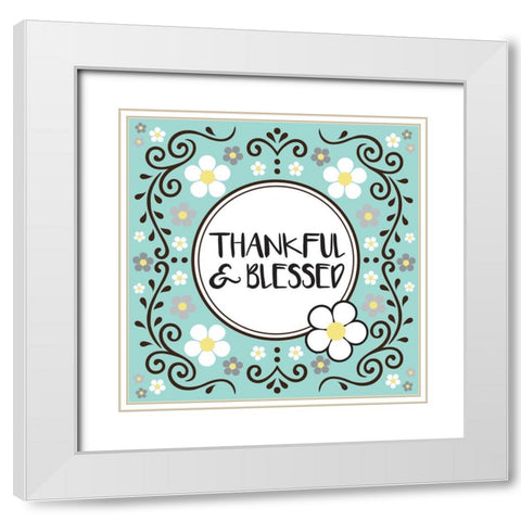 Whimsical Blessed White Modern Wood Framed Art Print with Double Matting by Hogan, Melody