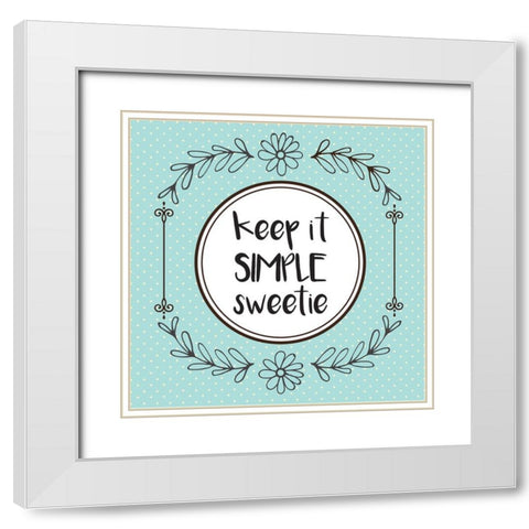 Whimsical Sweetie White Modern Wood Framed Art Print with Double Matting by Hogan, Melody