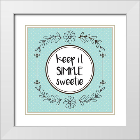 Whimsical Sweetie White Modern Wood Framed Art Print with Double Matting by Hogan, Melody