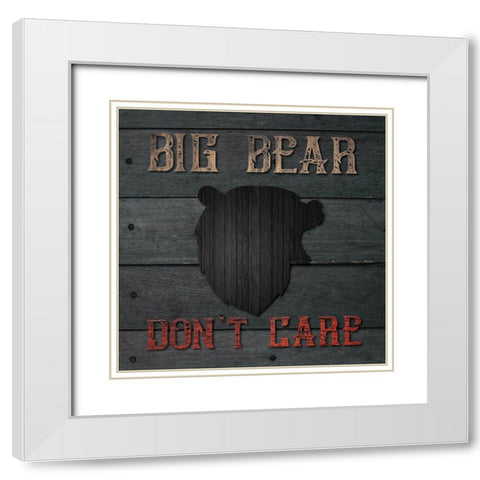 Hunting Bear+Moose 01 White Modern Wood Framed Art Print with Double Matting by Hogan, Melody