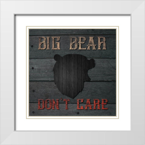 Hunting Bear+Moose 01 White Modern Wood Framed Art Print with Double Matting by Hogan, Melody