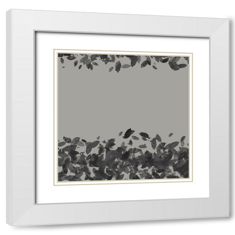 Abstract Leaves 1 White Modern Wood Framed Art Print with Double Matting by Hogan, Melody