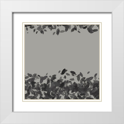 Abstract Leaves 1 White Modern Wood Framed Art Print with Double Matting by Hogan, Melody