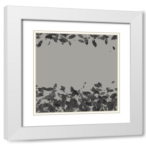 Abstract Leaves 2 White Modern Wood Framed Art Print with Double Matting by Hogan, Melody