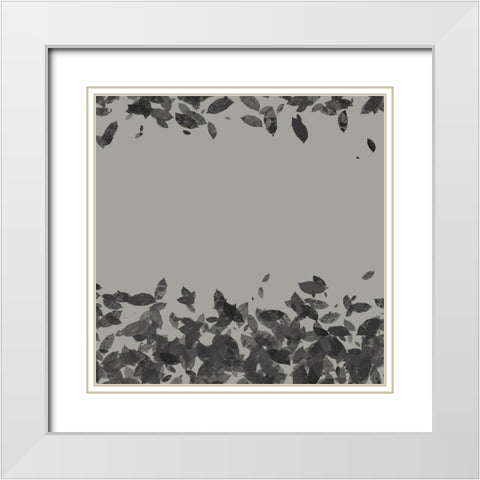 Abstract Leaves 2 White Modern Wood Framed Art Print with Double Matting by Hogan, Melody