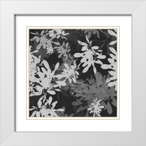 Foliage Dark 2 White Modern Wood Framed Art Print with Double Matting by Hogan, Melody