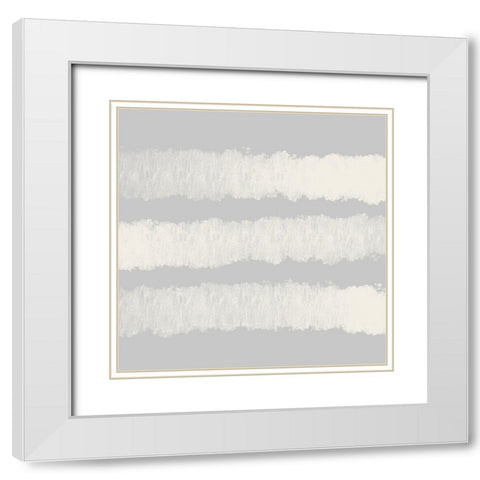Graphite Stripes Light White Modern Wood Framed Art Print with Double Matting by Hogan, Melody