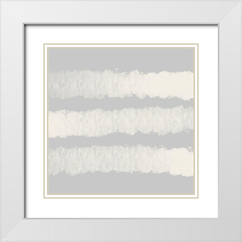 Graphite Stripes Light White Modern Wood Framed Art Print with Double Matting by Hogan, Melody