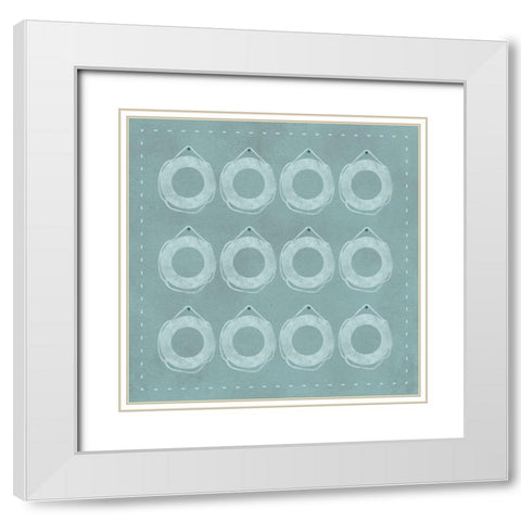 Lifesaver Dozen White Modern Wood Framed Art Print with Double Matting by Hogan, Melody