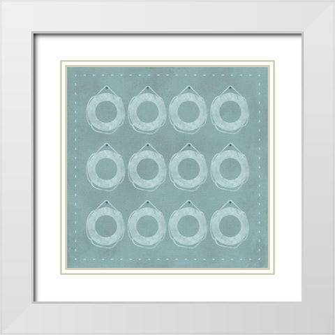 Lifesaver Dozen White Modern Wood Framed Art Print with Double Matting by Hogan, Melody