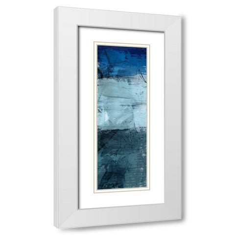 Flaring Indigos 3 White Modern Wood Framed Art Print with Double Matting by Prime, Marcus