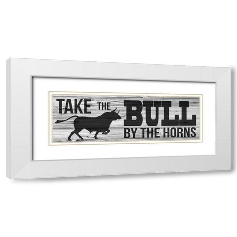Bull Horns White Modern Wood Framed Art Print with Double Matting by Prime, Marcus