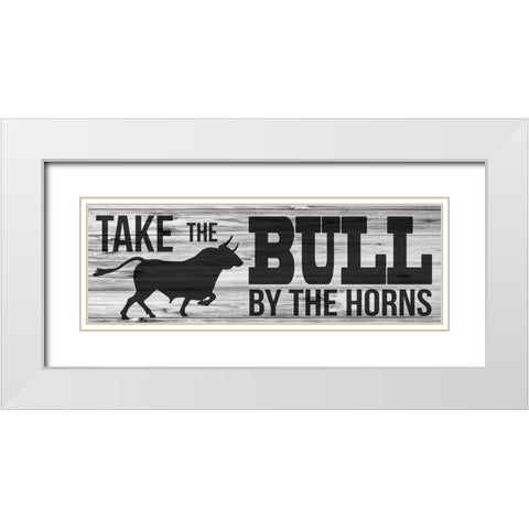 Bull Horns White Modern Wood Framed Art Print with Double Matting by Prime, Marcus