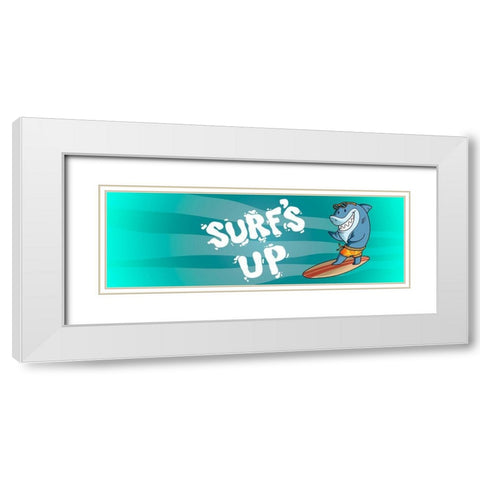 Surfs Up 2 White Modern Wood Framed Art Print with Double Matting by Prime, Marcus