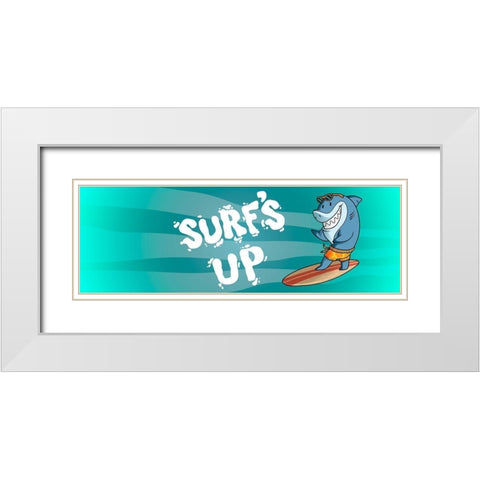 Surfs Up 2 White Modern Wood Framed Art Print with Double Matting by Prime, Marcus