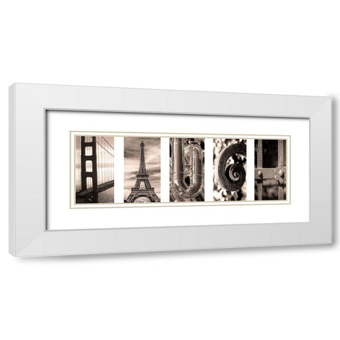 Laugh Collage 1 White Modern Wood Framed Art Print with Double Matting by Prime, Marcus