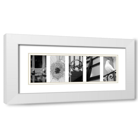 Hope Collage 1 White Modern Wood Framed Art Print with Double Matting by Prime, Marcus