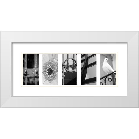 Hope Collage 1 White Modern Wood Framed Art Print with Double Matting by Prime, Marcus