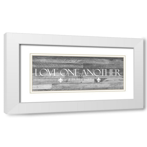 Love All BW White Modern Wood Framed Art Print with Double Matting by Prime, Marcus