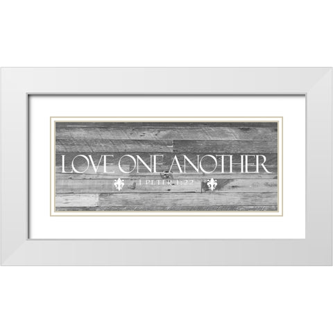 Love All BW White Modern Wood Framed Art Print with Double Matting by Prime, Marcus