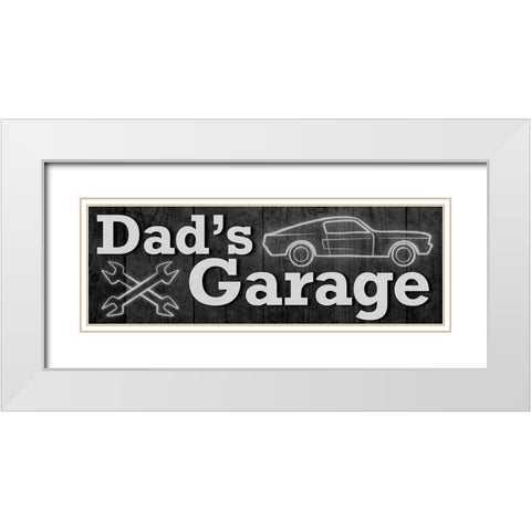 Dads Garage 1 White Modern Wood Framed Art Print with Double Matting by Prime, Marcus