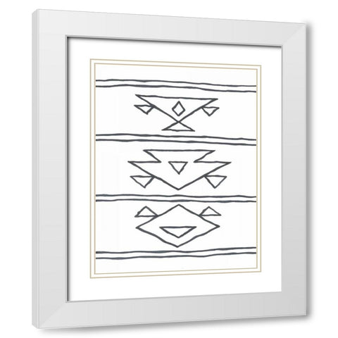 Angular Tapestry 3 White Modern Wood Framed Art Print with Double Matting by Prime, Marcus