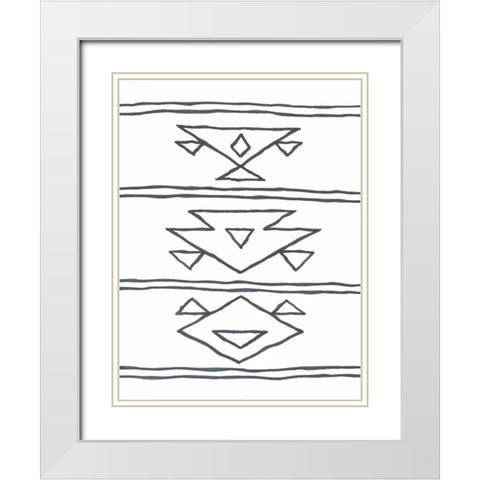 Angular Tapestry 3 White Modern Wood Framed Art Print with Double Matting by Prime, Marcus