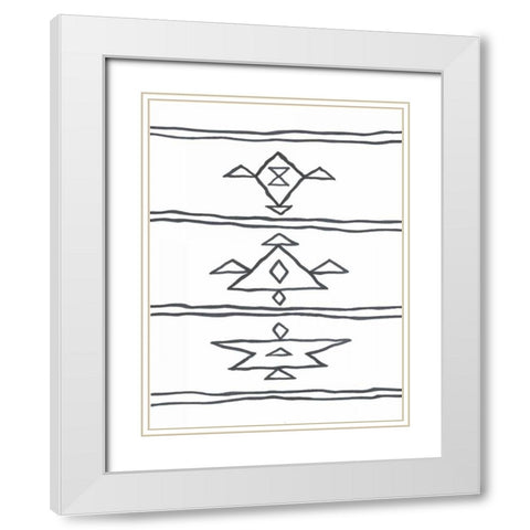 Angular Tapestry 4 White Modern Wood Framed Art Print with Double Matting by Prime, Marcus