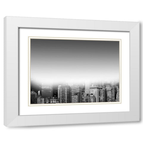 Misty City 1 White Modern Wood Framed Art Print with Double Matting by Prime, Marcus