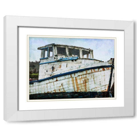 Gone Fishing White Modern Wood Framed Art Print with Double Matting by Prime, Marcus