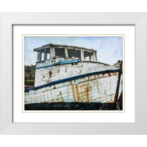 Gone Fishing White Modern Wood Framed Art Print with Double Matting by Prime, Marcus