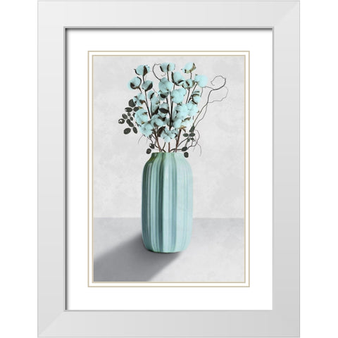 Cotton Bouquet 1 White Modern Wood Framed Art Print with Double Matting by Prime, Marcus