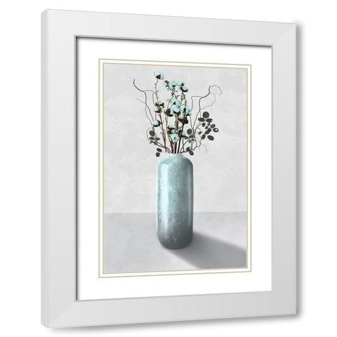 Cotton Bouquet 2 White Modern Wood Framed Art Print with Double Matting by Prime, Marcus