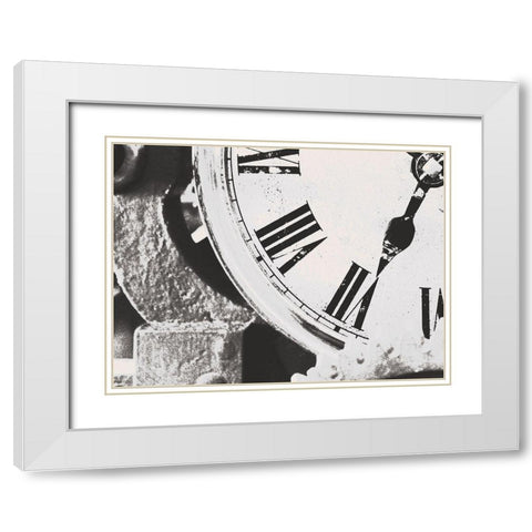 Timeless Clock White Modern Wood Framed Art Print with Double Matting by Prime, Marcus