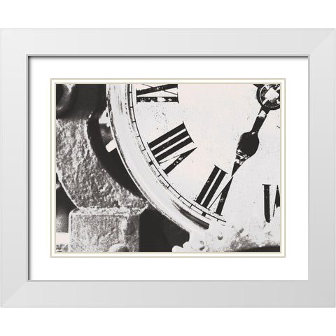 Timeless Clock White Modern Wood Framed Art Print with Double Matting by Prime, Marcus