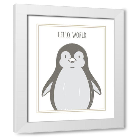 Hello World White Modern Wood Framed Art Print with Double Matting by Prime, Marcus