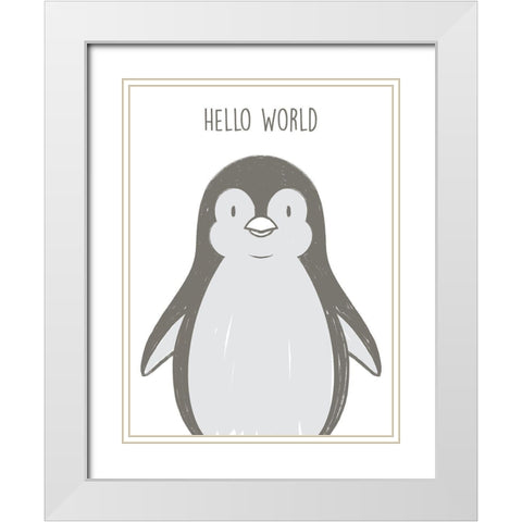 Hello World White Modern Wood Framed Art Print with Double Matting by Prime, Marcus