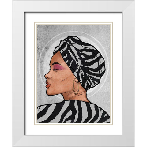 Safari Princess 1 White Modern Wood Framed Art Print with Double Matting by Prime, Marcus